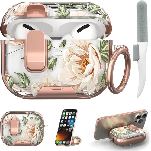 Miniatura 29 de Maxjoy Funda para AirPods 4, funda transparente para AirPod de 4ª generación, funda protectora suave y linda flor para AirPod 4 para mujeres