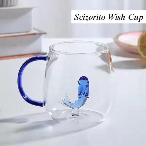 Miniatura 3 de Vasos de vidrio, patrón tridimensional transparente, bebidas de bar, taza de café helado, vaso de jugo, transparente (taza de delfin)