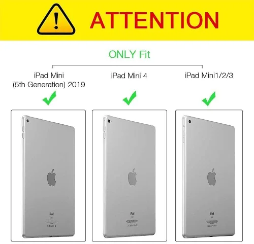 Miniatura 5 de Funda para iPad Mini, iPad Mini 1 2 3 4 5 y juego de posavasos, funda de piel sintética con soporte y apagado automático para iPad 5/4/3/2/1
