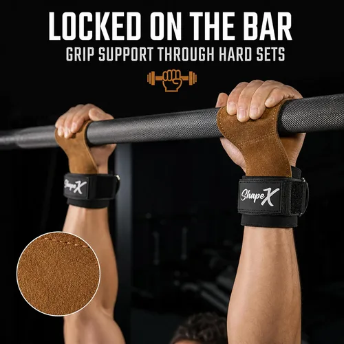 Miniatura 6 de ShapeX Agarre de mano para hombres y mujeres, correas de levantamiento de pesas para peso muerto, repuesto para Versa, Crossfit Grips - Correa