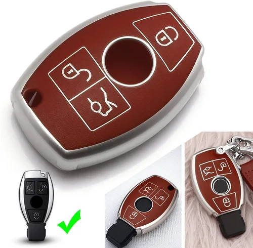 Miniatura 13 de Xotic Tech - Funda para llavero de piel granulada de poliuretano termoplástico, color azul, compatible con Mercedes Benz A, B, C, E, S, G, M, V