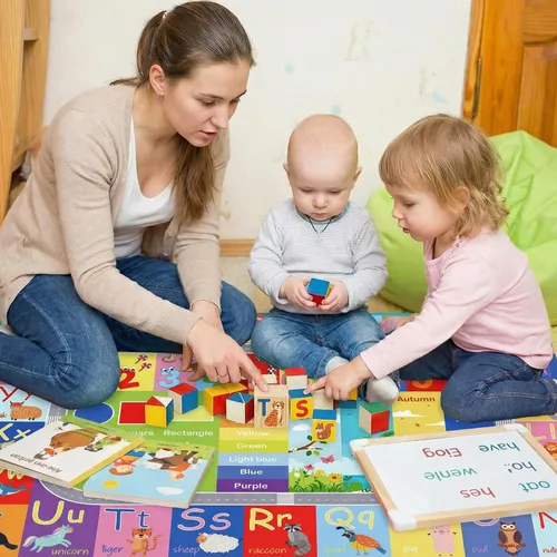 Miniatura 3 de ABC Kids Play Mat, Educational Alphabet Rug with Numbers & Animals, Non-Slip Carpet for Playroom Classroom Nursery, 59x39.4 Inch