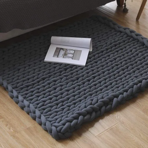 Miniatura 6 de Hilo para Tejer con el Brazo para Manta de Tiro de Nudo Trenzado Grueso DIY, Tubo Suave Extra de Algodón Lavable Hilo Gigante Voluminoso para Tejido