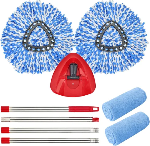 Miniatura 15 de Matthew Cleaning - Juego de 3 cabezales de repuesto de microfibra azul compatible con EasyWring Spin Mop Reemplazar la cabeza EasyWring de alta