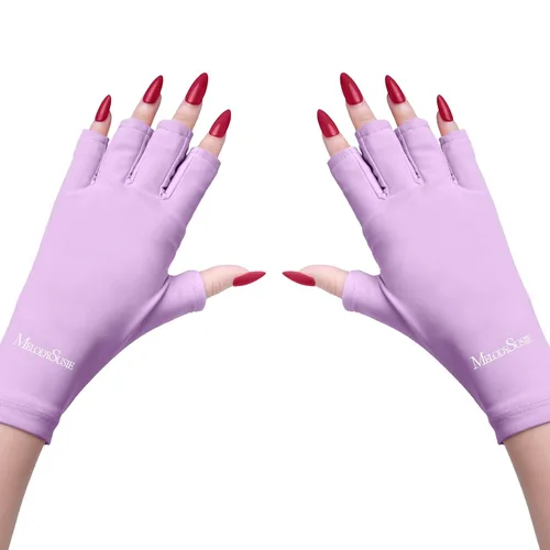 MelodySusie Guantes UV para lámpara de uñas de gel, guantes profesionales de protección UV UPF50+ para manicuras, arte de uñas, cuidado de la piel,