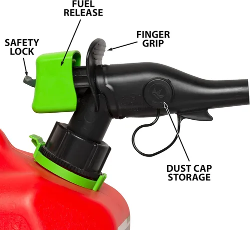 Miniatura 5 de Scepter FR1G152 - Recipiente de combustible con boquilla SmartControl a prueba de derrames y extensor de boquilla adicional de regalo, bidón rojo