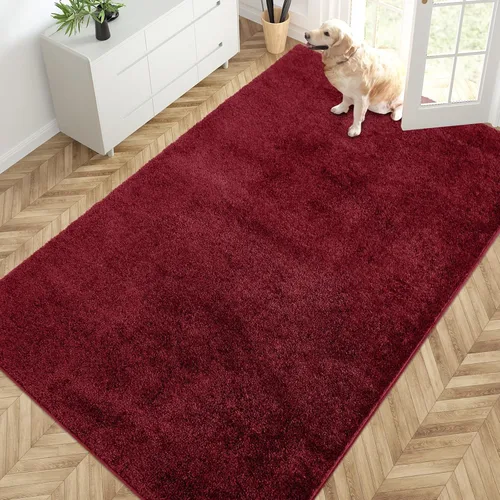 Miniatura 72 de PURRUGS Alfombra de área de fácil cuidado de 4 x 6 pies, antideslizante, lavable a máquina, tapete para puerta de perro, resistente a las manchas