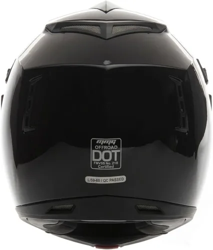 Miniatura 3 de MMG 30 Combo Casco de motocicleta todoterreno para adultos DOT, MX ATV Dirt Bike Motocross UTV, tamaño grande, negro brillante con guantes y gafas