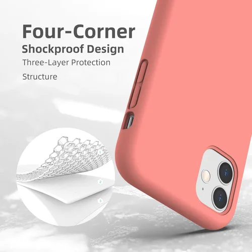 Miniatura 5 de Funda de silicona líquida compatible con iPhone 11, color coral [Protección contra caídas] [Resistente a los arañazos, a prueba de golpes]