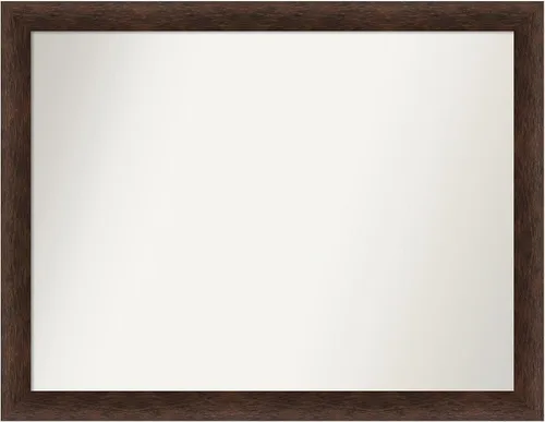Miniatura 223 de Amanti Art Espejo de pared personalizado no biselado (24 x 27 pulgadas), marco estrecho de nogal chipre - varios tamaños personalizados - Espejo