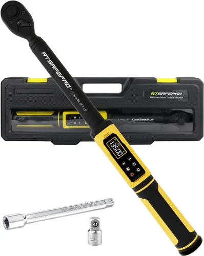 Miniatura 19 de ATsafepro Llave Dinamométrica Digital - Impulsor de 1/2 Pulgada y 5.1-340Nm (3.8-250.8 ft-lb), Llave Dinamométrica de Servicio Pesado con Zumbador