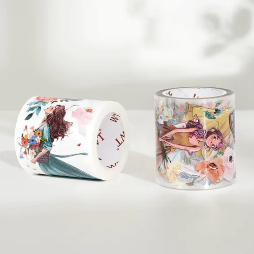 Miniatura 8 de WT Cinta Washi Carefree, Diseños Originales, Figuras de Personajes Niñas Decorativas, Manualidades, Suministros para Planificador Bujo, Cinta