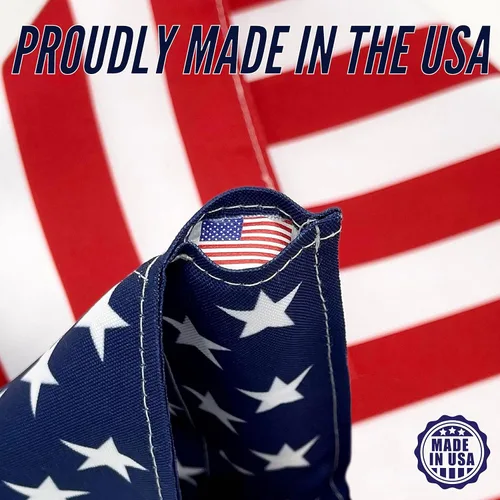 Miniatura 2 de Bandera de jardín del 4 de julio hecha en los Estados Unidos, popelina de polietileno de alta calidad, resistente a la intemperie, doble cara
