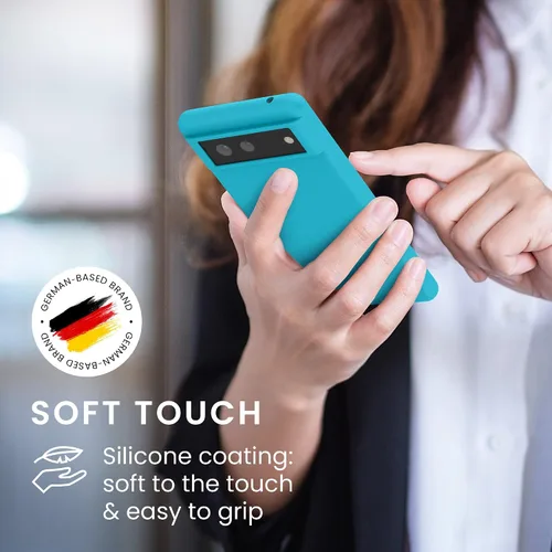 Miniatura 324 de kwmobile Funda Compatible con Google Pixel 6 Pro - Funda de teléfono de silicona TPU con acabado suave - Azul Arrecife