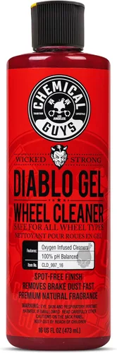 Chemical Guys Diablo Gel - Limpiador concentrado de espuma para llantas y rines con infusión de oxígeno, seguro en todos los acabados, elimina el