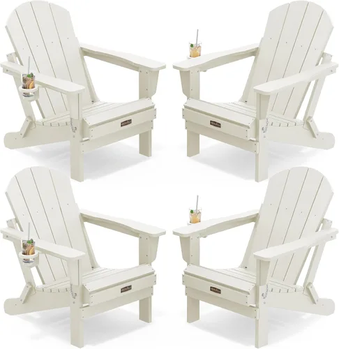 Miniatura 87 de SERWALL - Silla plegable Adirondack para patio, jardín, exterior, resistente a la intemperie, sillas para hoguera, color naranja