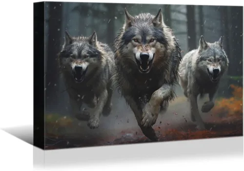 Miniatura 45 de YONICA Lienzo de pared de animales de la naturaleza, pintura de pared de águila, impresión artística de águila calva voladora impresa en lienzo