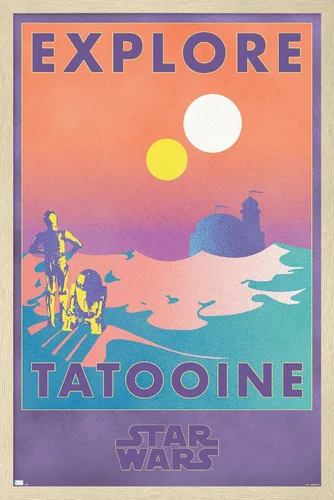 Miniatura 7 de Trends International Star Wars: Tatooine - Póster de pared de Explore Tatooine, 14.725 x 22.375 pulgadas, versión enmarcada de madera de granero