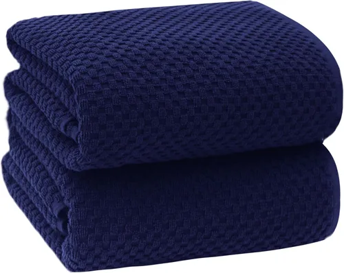 Miniatura 10 de COTTON CRAFT Sábanas de Baño con Tejido de Gofre - Juego de 2 Sábanas de Baño de Lujo Estilo Spa Europeo con Tejido de Gofre - Sábana de Baño de Gris