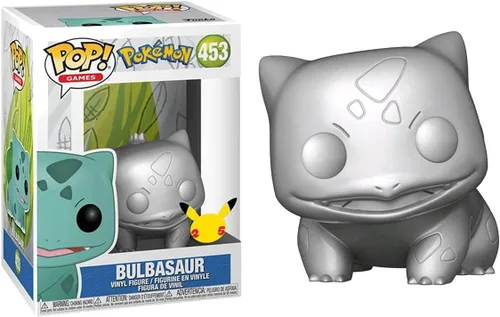 Miniatura 6 de Bulbasaur (plateado metálico) Funko Pop! Figura de vinilo (paquete con funda protectora compatible con caja Pop Box)