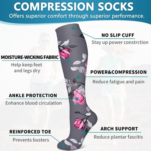 Miniatura 12 de 6 Pack Copper Compression Socks for Women and Men Circulation-Best Support for Medical, Running,Nursing,Athletic