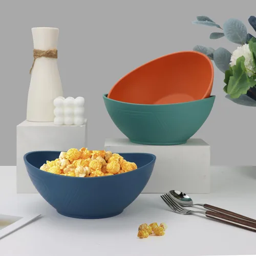 Miniatura 4 de PYRMONT Tazones de paja de trigo de 65 onzas – Cuencos grandes apilables para cereales y ensaladas, sin BPA, aptos para lavavajillas, microondas
