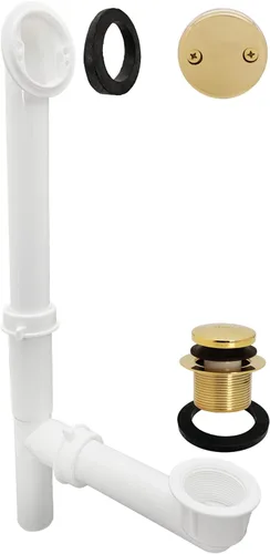 Miniatura 22 de Westbrass 593244-26 Kit de drenaje de residuos de baño con punta tubular blanca de 1-1/2 pulgadas, cromo pulido