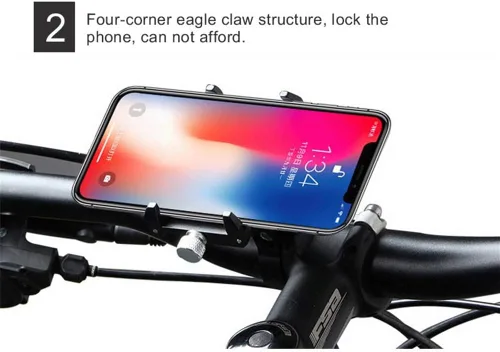 Miniatura 2 de GUB PRO1 Soporte universal para teléfono celular de aleación de aluminio para manillar de bicicleta de 3.5-6.2 pulgadas