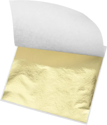 Miniatura 19 de MECCANIXITY Hoja de hoja dorada, papel de hoja negra, 3.3 x 3.1 pulgadas para decoración artística, esculturas, pintura, paquete de 100