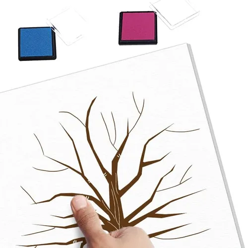 Miniatura 3 de Ggjgrpx Divertido árbol de huellas dactilares para baby shower, juego de fiesta de libro de invitados multianimales para baby shower, fiesta de baby