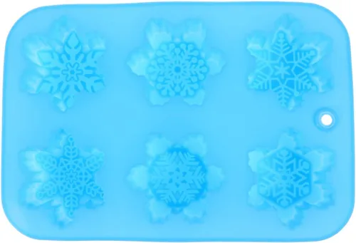 EXCEART Moldes de silicona para tartas, moldes de silicona para jabón de silicona para tartas de copos de nieve, moldes de Navidad hechos a mano
