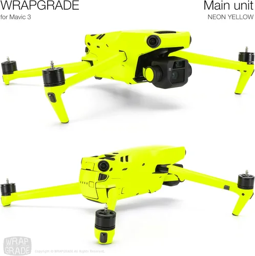 Miniatura 4 de WRAPGRADE Adhesivos de piel completa para DJI Mavic 3 / Mavic 3 Classic (amarillo neón)