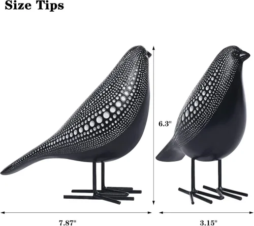 Miniatura 7 de Quoowiit Esculturas para decoración del hogar, Figura de pájaro para decoración de estante, Decoraciones modernas para sala de estar, dormitorio