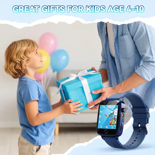 Miniatura 8 de NBKLS Reloj Inteligente para Niños Varones, Reloj para Niños con Pantalla Táctil de 1.54 Pulgadas, Reproductor de Música, Tarjeta de Aprendizaje, 10