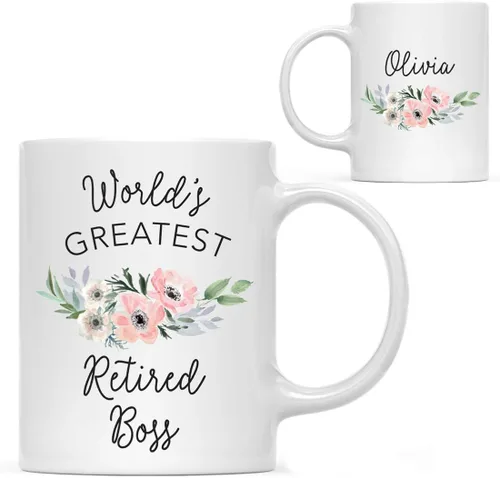 Miniatura 51 de Andaz Press Taza de café personalizada de 11 onzas, taza ejecutiva de relaciones públicas más grande del mundo, flor de anémona rosa, 1 paquete