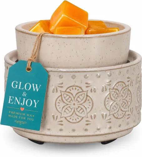 mocosa Calentador de Cera de Cerámica Derretidor de Cera para Cera Perfumada 3-en-1 Calentador de Velas Eléctrico Fragancia para el Hogar Quemador