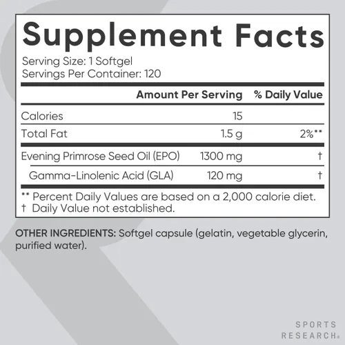 Miniatura 4 de Aceite de onagra (1300 mg) 120 cápsulas blandas líquidas, prensado en frío sin rellenos ni ingredientes artificiales, sin OMG y sin gluten