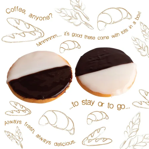Miniatura 6 de Galletas blancas y negras [10 unidades] Galletas blancas y negras estilo NY Pasteles de aperitivos Frescas y deliciosas Sin nueces y Kosher