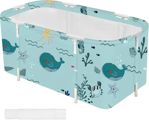 Tina portátil plegable, tina de baño vertical para cabina de ducha, fácil de ensamblar, tina plegable adecuada para viajes, camping y actividades al