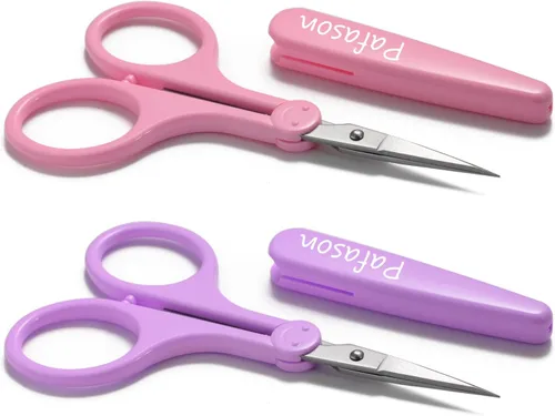 Miniatura 8 de PAFASON Sharp Point - Juego de tijeras para manualidades de 4 piezas, rectas y curvas, para álbumes de recortes, acolchado, costura DIY, punto, Rosa