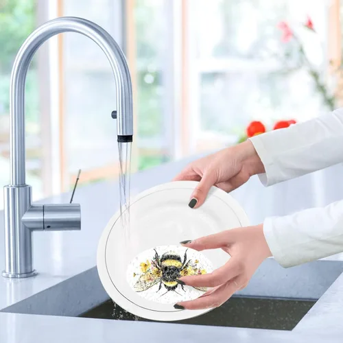 Miniatura 6 de Kcldeci Paquete de 3 esponjas de cocina esponjosas, esponjas de cocina de abejorro, esponja de microfibra antiarañazos para limpieza del hogar