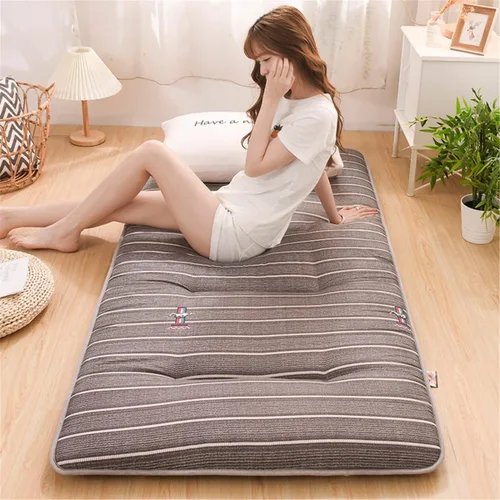 Miniatura 14 de ZWDYY Colchón de futón japonés, colchón enrollable para dormitorio de estudiantes, colchón para cama de suelo, colchón, colchón plegable tatami