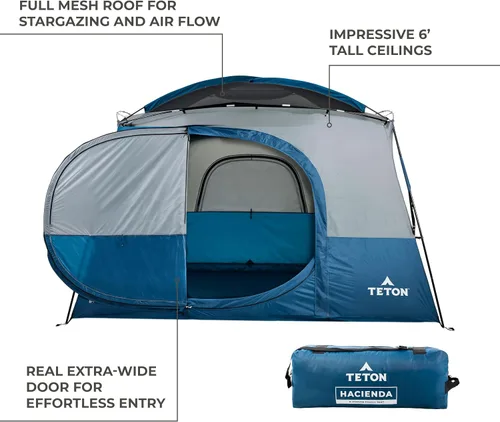 Miniatura 2 de TETON Sports Hacienda 8 Person Family Camping Tent, Large Gear Loft and 4 Storage Pockets, Swinging Door Makes it Easy to Access, Full Mesh Roof