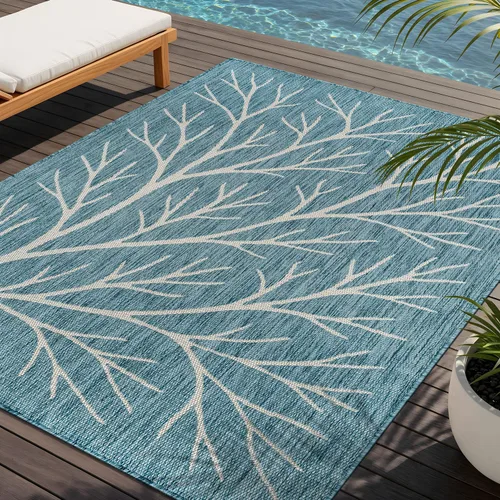 Miniatura 31 de Alfombra Lavable para Interiores y Exteriores 8x10 Resistente a la Intemperie Alfombras de Área Modernas de Yute Sólido para Porche Terraza Balcón