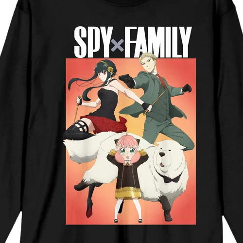 Miniatura 2 de Spy X Family Forger Family Poster Art - Camiseta negra de manga larga para adultos