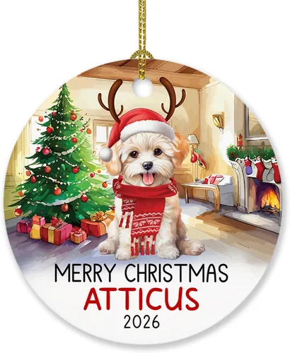 Miniatura 18 de Adorno personalizado de caniche negro, regalo para perro, mamá, perro, papá, adorno de Navidad único de perro caniche negro 2025, adorno de caniche