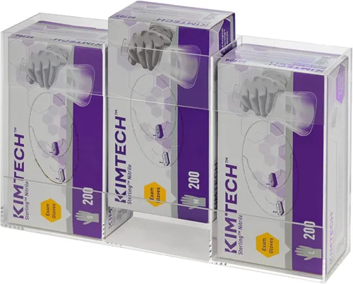 Miniatura 6 de Kantek Dispensador de guantes acrílicos, capacidad de triple caja, fácil intercambio de caja, 10.3 pulgadas de ancho x 3.8 pulgadas de profundidad x