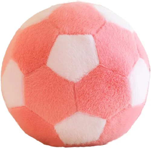 7 "Bola de felpa de fútbol en forma de almohada de juguete de fútbol de peluche decoración de habitación, rosa
