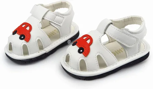 Miniatura 3 de WILLFUN Sandalias chirriantes de verano para bebé, niño, niña, suela de goma de primera calidad, puntera cerrada, antideslizantes, zapatos