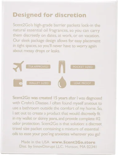 Miniatura 6 de Scent2Go Polvo eliminador de olores de inodoro, desodorante de baño Before-You-Go, paquetes de un solo uso, sin aerosol, sin botella, sin fugas